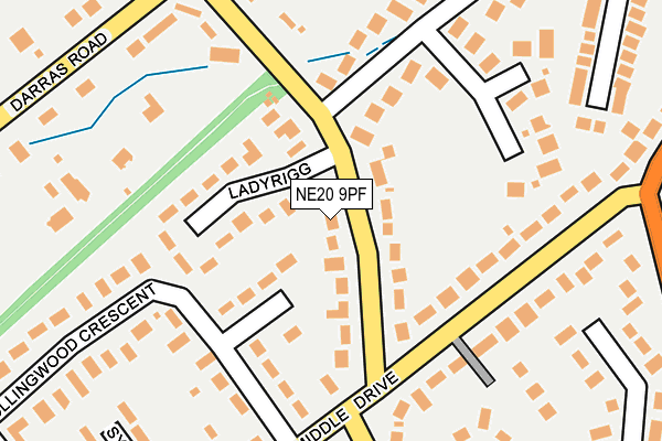 NE20 9PF map - OS OpenMap – Local (Ordnance Survey)