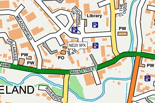 NE20 9PX map - OS OpenMap – Local (Ordnance Survey)
