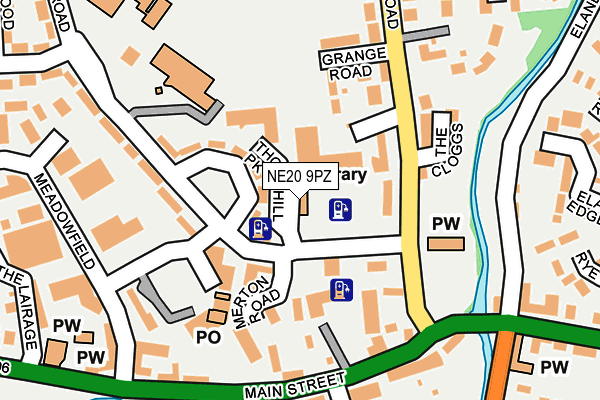 NE20 9PZ map - OS OpenMap – Local (Ordnance Survey)