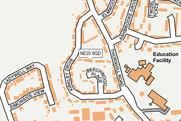 NE20 9QD map - OS OpenMap – Local (Ordnance Survey)