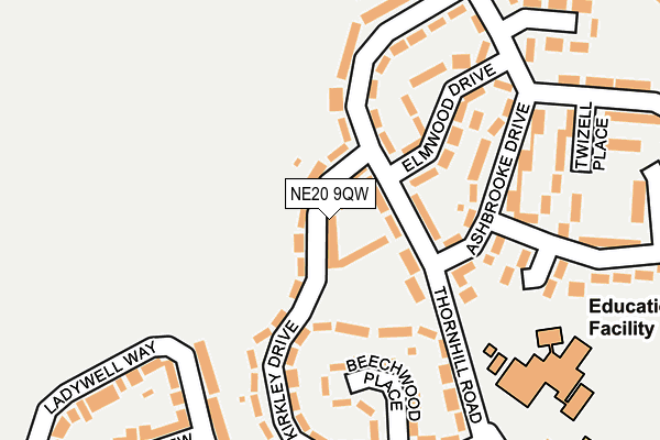 NE20 9QW map - OS OpenMap – Local (Ordnance Survey)