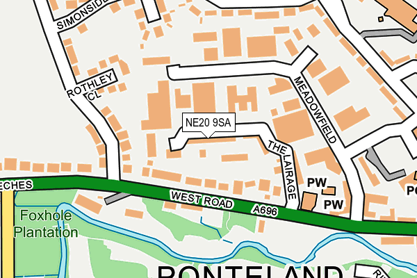 NE20 9SA map - OS OpenMap – Local (Ordnance Survey)