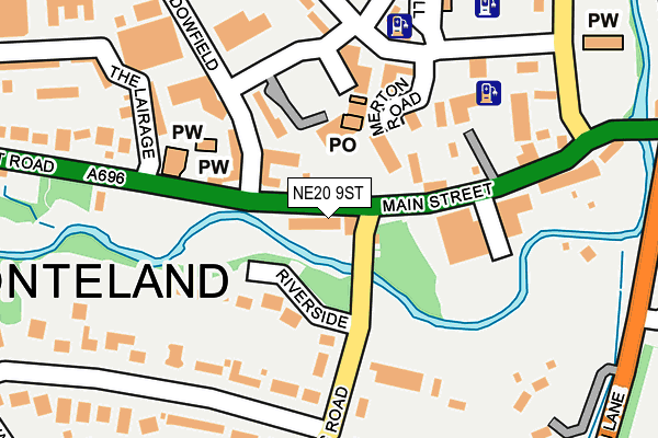 NE20 9ST map - OS OpenMap – Local (Ordnance Survey)