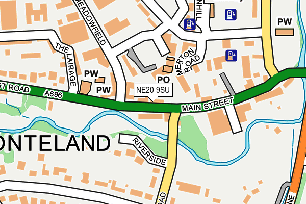 NE20 9SU map - OS OpenMap – Local (Ordnance Survey)