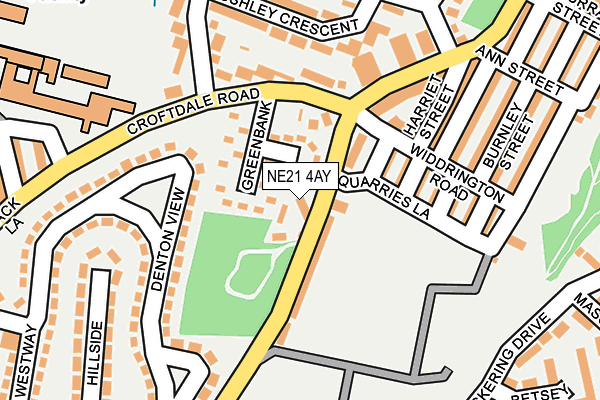 NE21 4AY map - OS OpenMap – Local (Ordnance Survey)