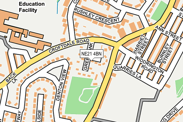 NE21 4BN map - OS OpenMap – Local (Ordnance Survey)
