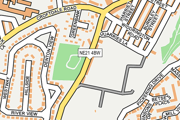 NE21 4BW map - OS OpenMap – Local (Ordnance Survey)