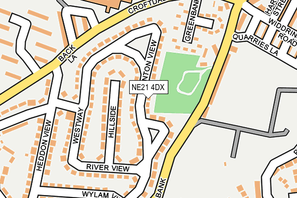 NE21 4DX map - OS OpenMap – Local (Ordnance Survey)