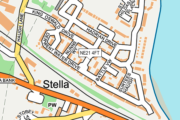 NE21 4FT map - OS OpenMap – Local (Ordnance Survey)
