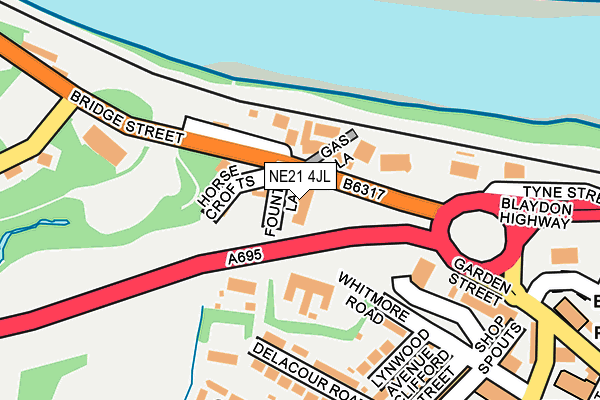 NE21 4JL map - OS OpenMap – Local (Ordnance Survey)