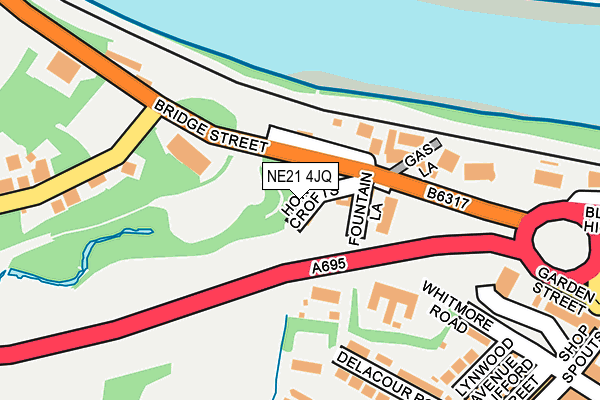 NE21 4JQ map - OS OpenMap – Local (Ordnance Survey)