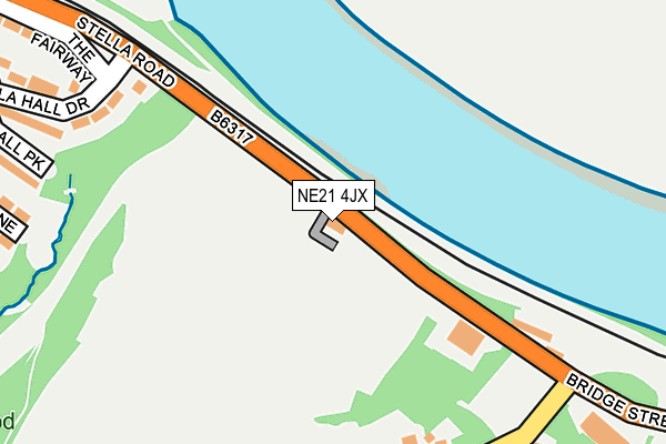 NE21 4JX map - OS OpenMap – Local (Ordnance Survey)