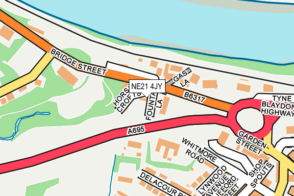 NE21 4JY map - OS OpenMap – Local (Ordnance Survey)