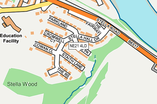 NE21 4LD map - OS OpenMap – Local (Ordnance Survey)