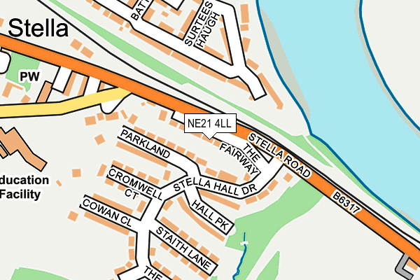 NE21 4LL map - OS OpenMap – Local (Ordnance Survey)