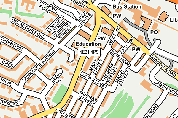 NE21 4PS map - OS OpenMap – Local (Ordnance Survey)