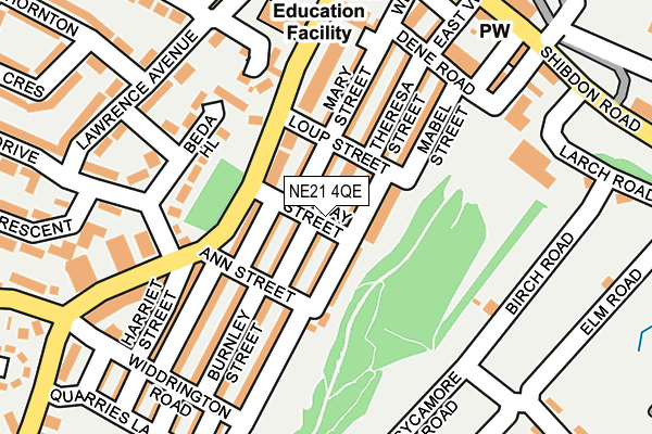 NE21 4QE map - OS OpenMap – Local (Ordnance Survey)