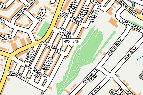 NE21 4QH map - OS OpenMap – Local (Ordnance Survey)