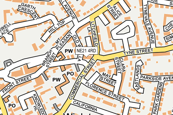 NE21 4RD map - OS OpenMap – Local (Ordnance Survey)