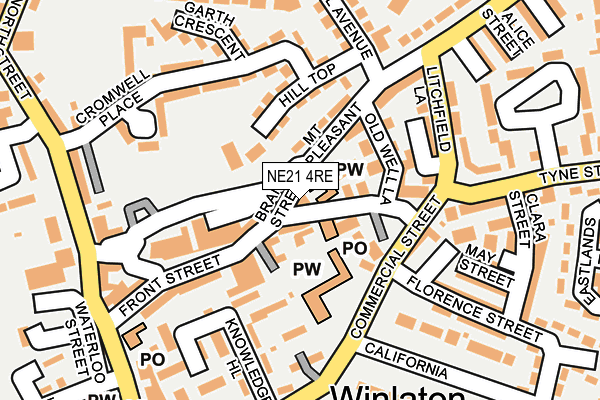 NE21 4RE map - OS OpenMap – Local (Ordnance Survey)