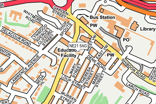 NE21 5AG map - OS OpenMap – Local (Ordnance Survey)