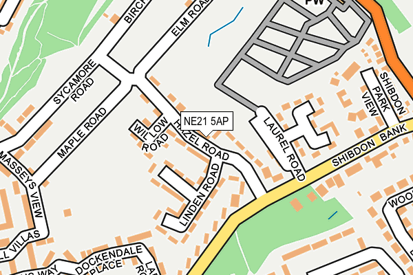 NE21 5AP map - OS OpenMap – Local (Ordnance Survey)