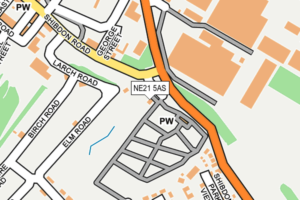 NE21 5AS map - OS OpenMap – Local (Ordnance Survey)