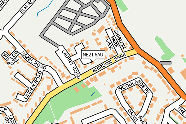NE21 5AU map - OS OpenMap – Local (Ordnance Survey)