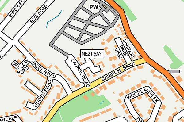 NE21 5AY map - OS OpenMap – Local (Ordnance Survey)