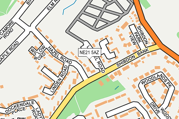NE21 5AZ map - OS OpenMap – Local (Ordnance Survey)