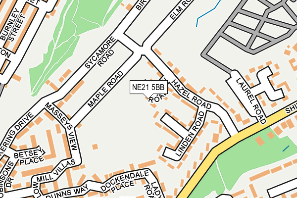 NE21 5BB map - OS OpenMap – Local (Ordnance Survey)