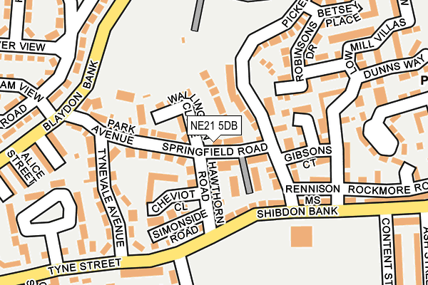NE21 5DB map - OS OpenMap – Local (Ordnance Survey)