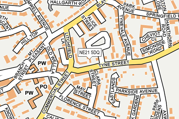 NE21 5DQ map - OS OpenMap – Local (Ordnance Survey)