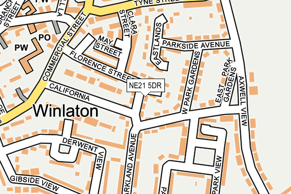 NE21 5DR map - OS OpenMap – Local (Ordnance Survey)