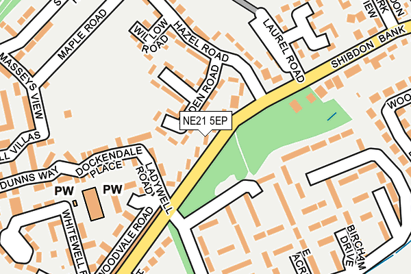 NE21 5EP map - OS OpenMap – Local (Ordnance Survey)