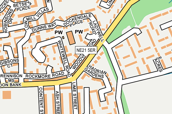 NE21 5ER map - OS OpenMap – Local (Ordnance Survey)