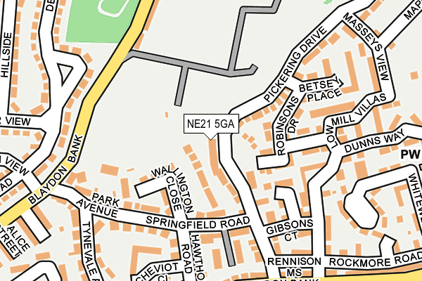 NE21 5GA map - OS OpenMap – Local (Ordnance Survey)