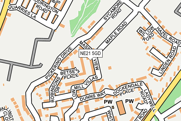 NE21 5GD map - OS OpenMap – Local (Ordnance Survey)