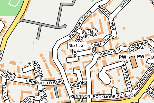 NE21 5GF map - OS OpenMap – Local (Ordnance Survey)