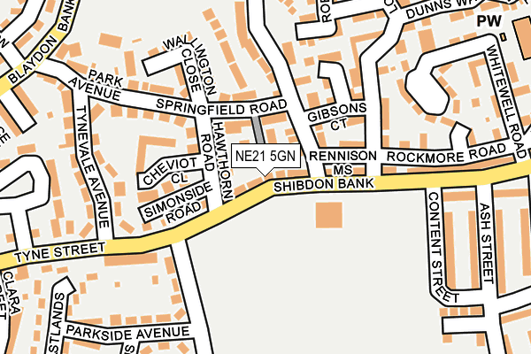 NE21 5GN map - OS OpenMap – Local (Ordnance Survey)