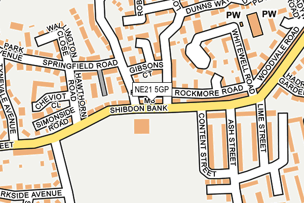 NE21 5GP map - OS OpenMap – Local (Ordnance Survey)