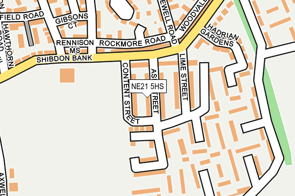 NE21 5HS map - OS OpenMap – Local (Ordnance Survey)