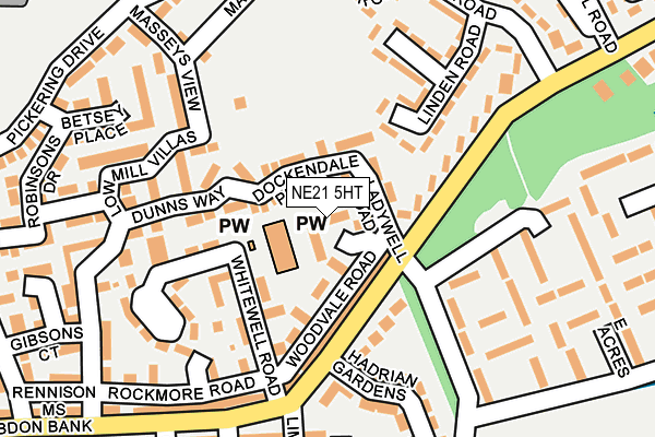 NE21 5HT map - OS OpenMap – Local (Ordnance Survey)