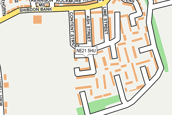 NE21 5HU map - OS OpenMap – Local (Ordnance Survey)