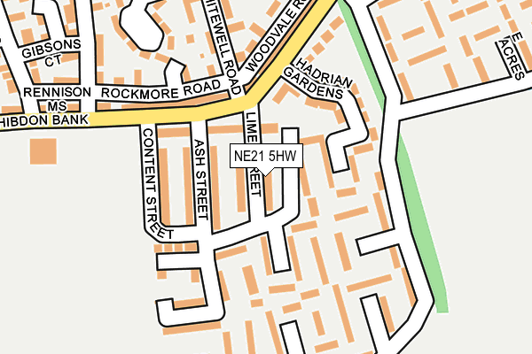 NE21 5HW map - OS OpenMap – Local (Ordnance Survey)