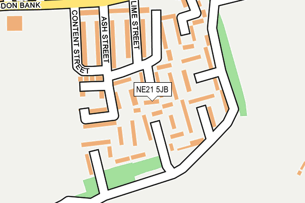NE21 5JB map - OS OpenMap – Local (Ordnance Survey)