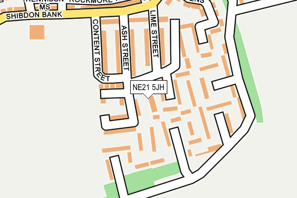 NE21 5JH map - OS OpenMap – Local (Ordnance Survey)