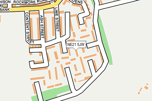 NE21 5JW map - OS OpenMap – Local (Ordnance Survey)