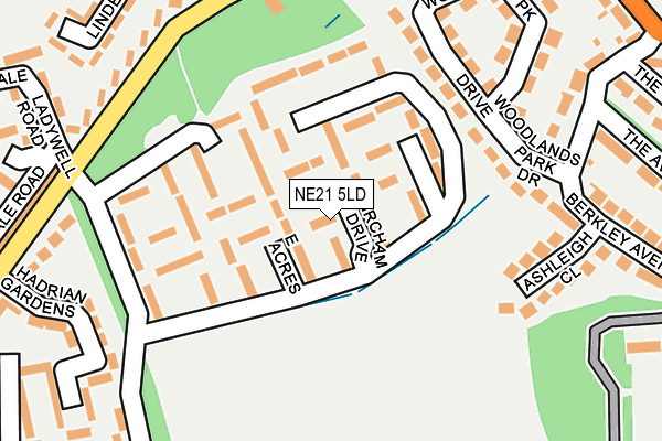 NE21 5LD map - OS OpenMap – Local (Ordnance Survey)