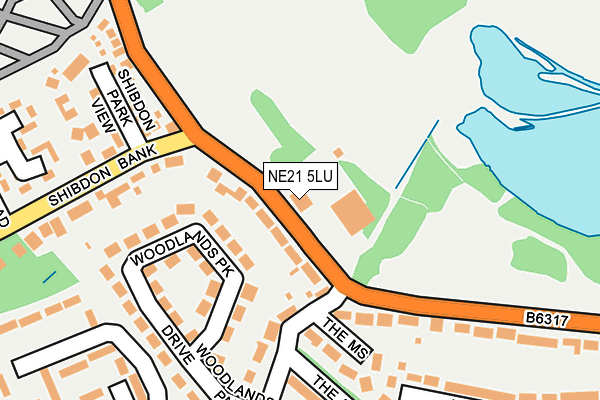 NE21 5LU map - OS OpenMap – Local (Ordnance Survey)